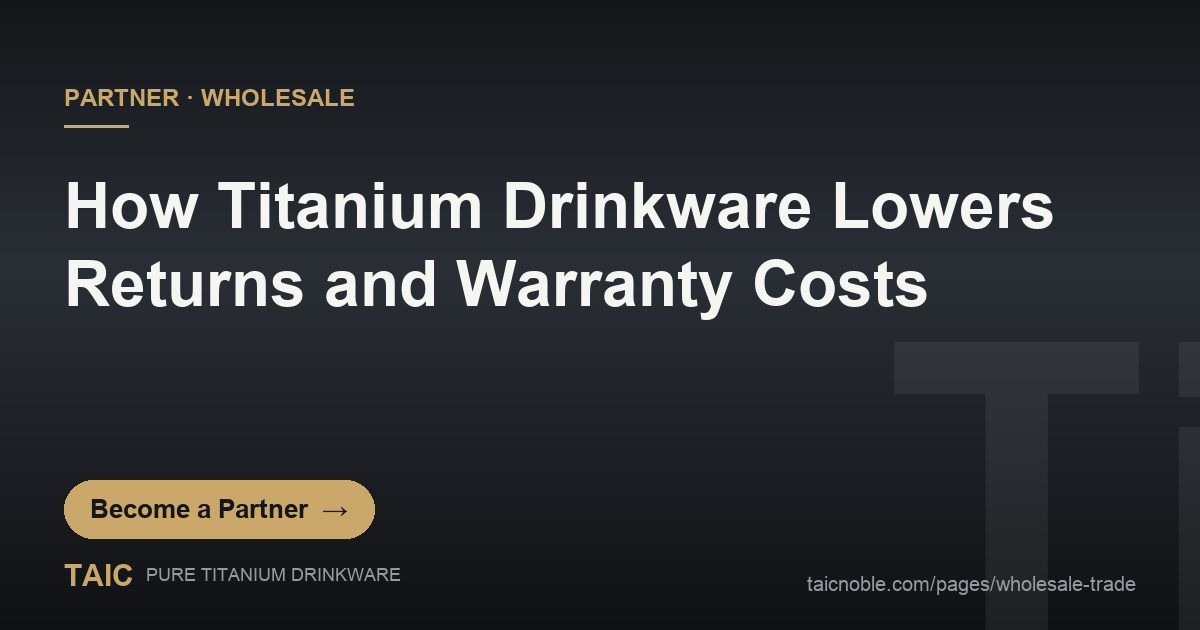Titanium drinkware that lowers returns and warranty costs — TAIC pure titanium wholesale partner card for retailers