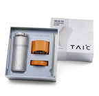 Четыре цвета дорожной кофейной кружки TAIC из чистого титана показаны вместе