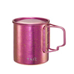 Pure Titanium Camping Mug 450ml Single-Wall Foldable Handle Crystalline