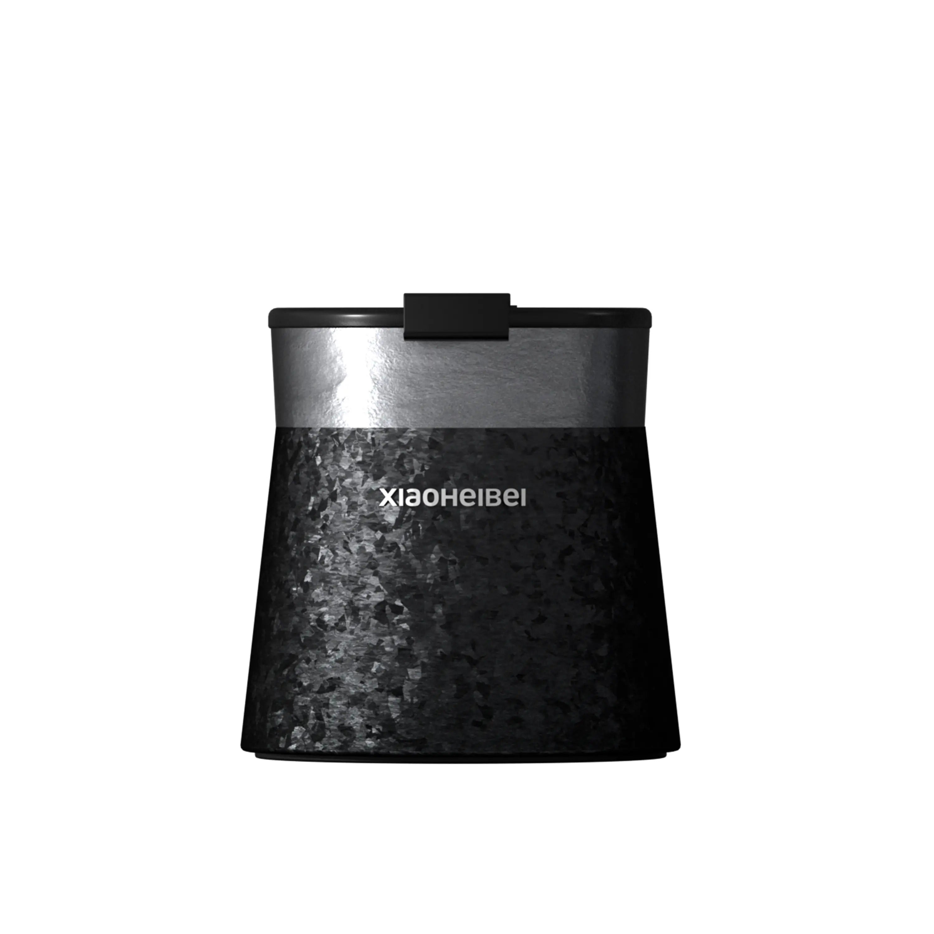 Кофейная кружка BlackInTi из чистого титана, морозное серебро — чёрная двухцветная кружка с серебристым ободком на белом