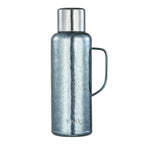 Pure titanium 1.2L thermal carafe in frosted ice-blue crystalline finish with silver cap and handle, front