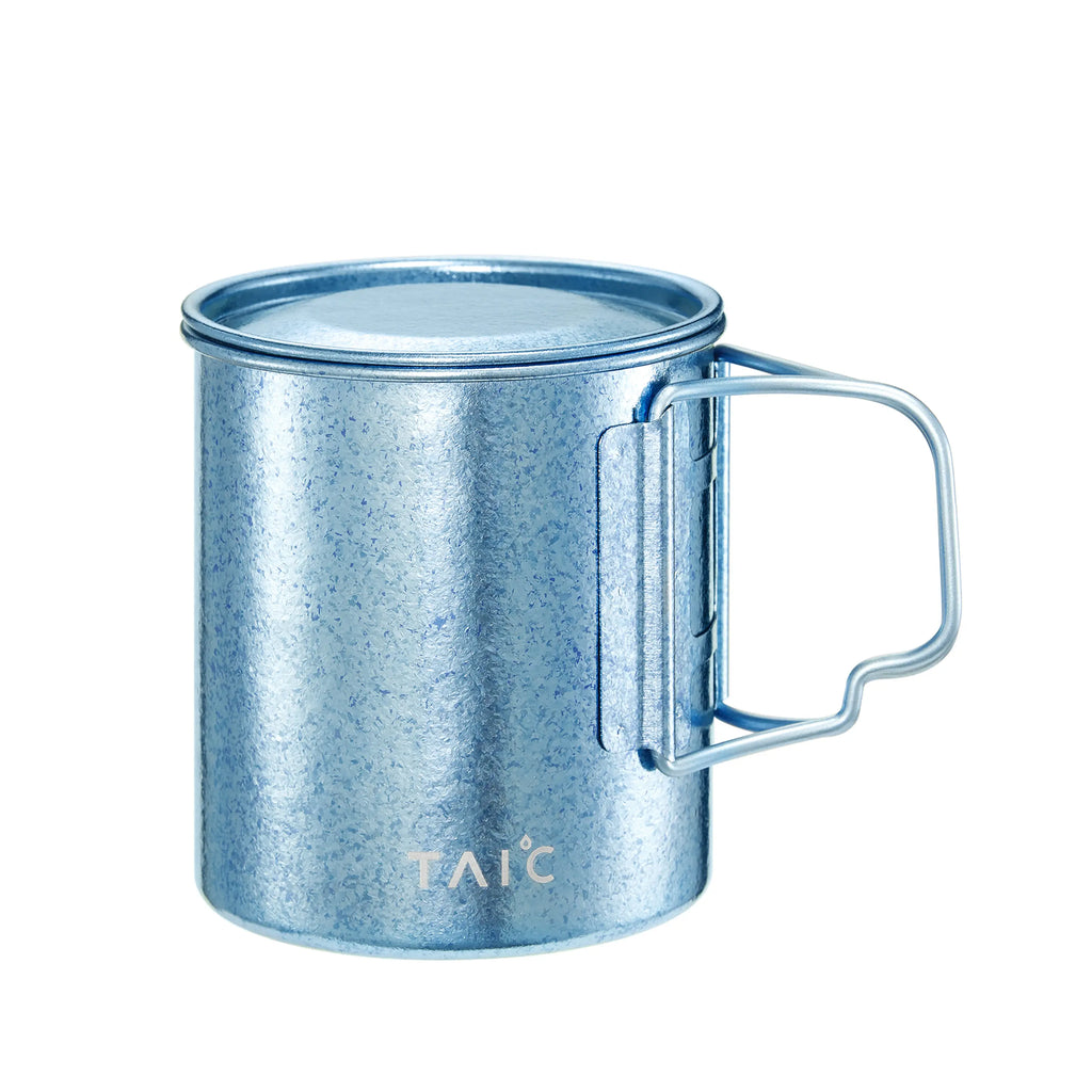 Pure Titanium Camping Mug 450ml Single-Wall Foldable Handle Crystalline