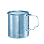 Pure Titanium Camping Mug 450ml Single-Wall Foldable Handle Crystalline