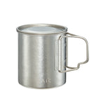 Pure Titanium Camping Mug 450ml Single-Wall Foldable Handle Crystalline