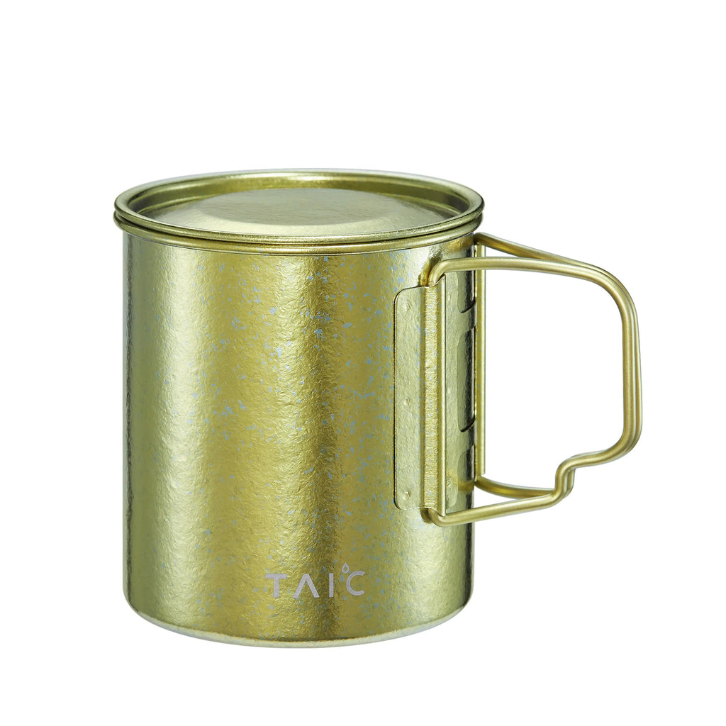 Pure Titanium Camping Mug 450ml Single-Wall Foldable Handle Crystalline