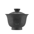 TAIC double-wall vacuum insulated pure titanium gaiwan in graphite, lid on