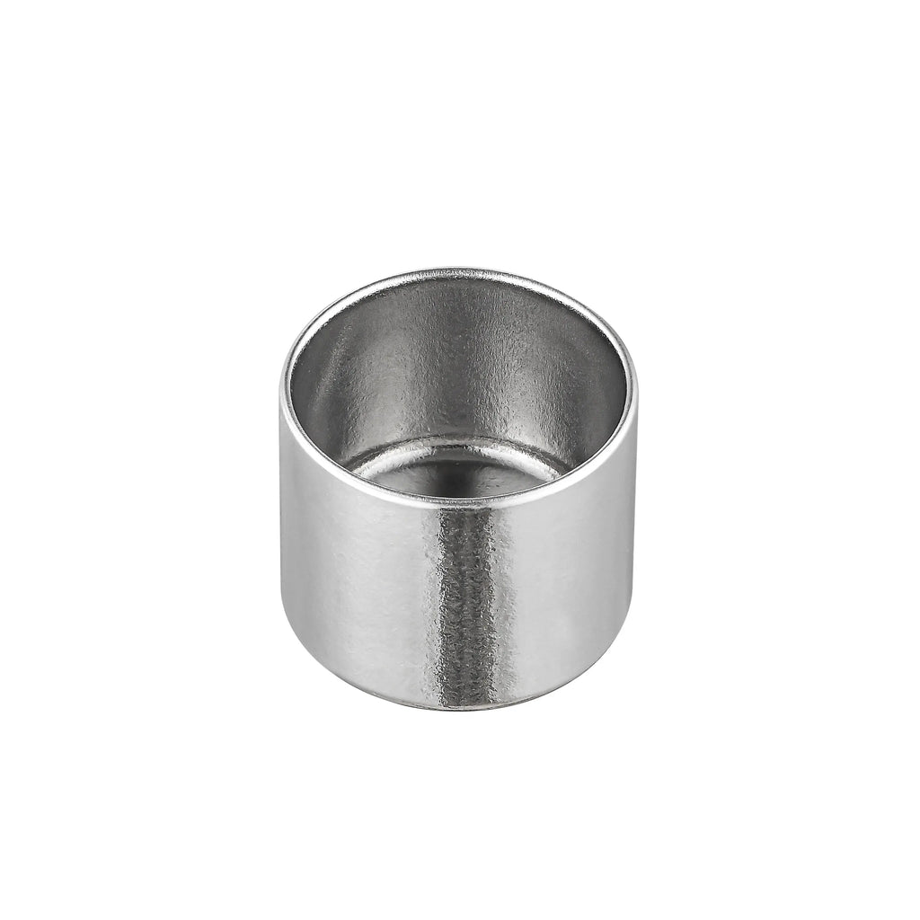Pure titanium cup cap of thermal carafe shown top-down revealing the empty polished tea-cup interior