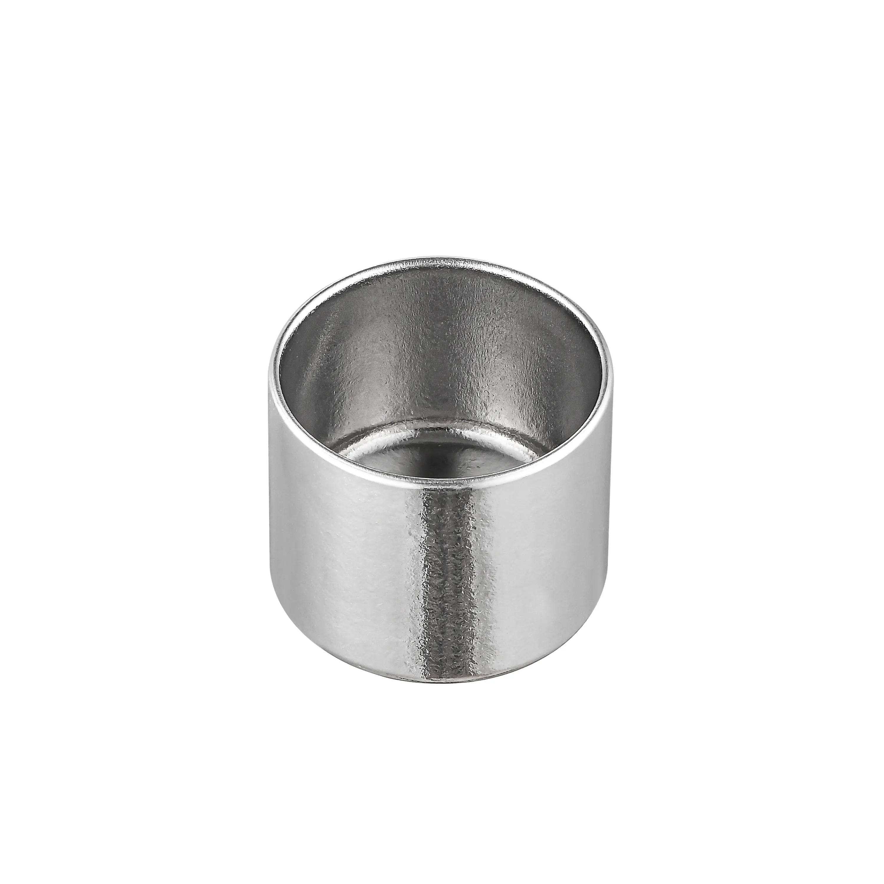 Pure titanium cup cap of thermal carafe shown top-down revealing the empty polished tea-cup interior