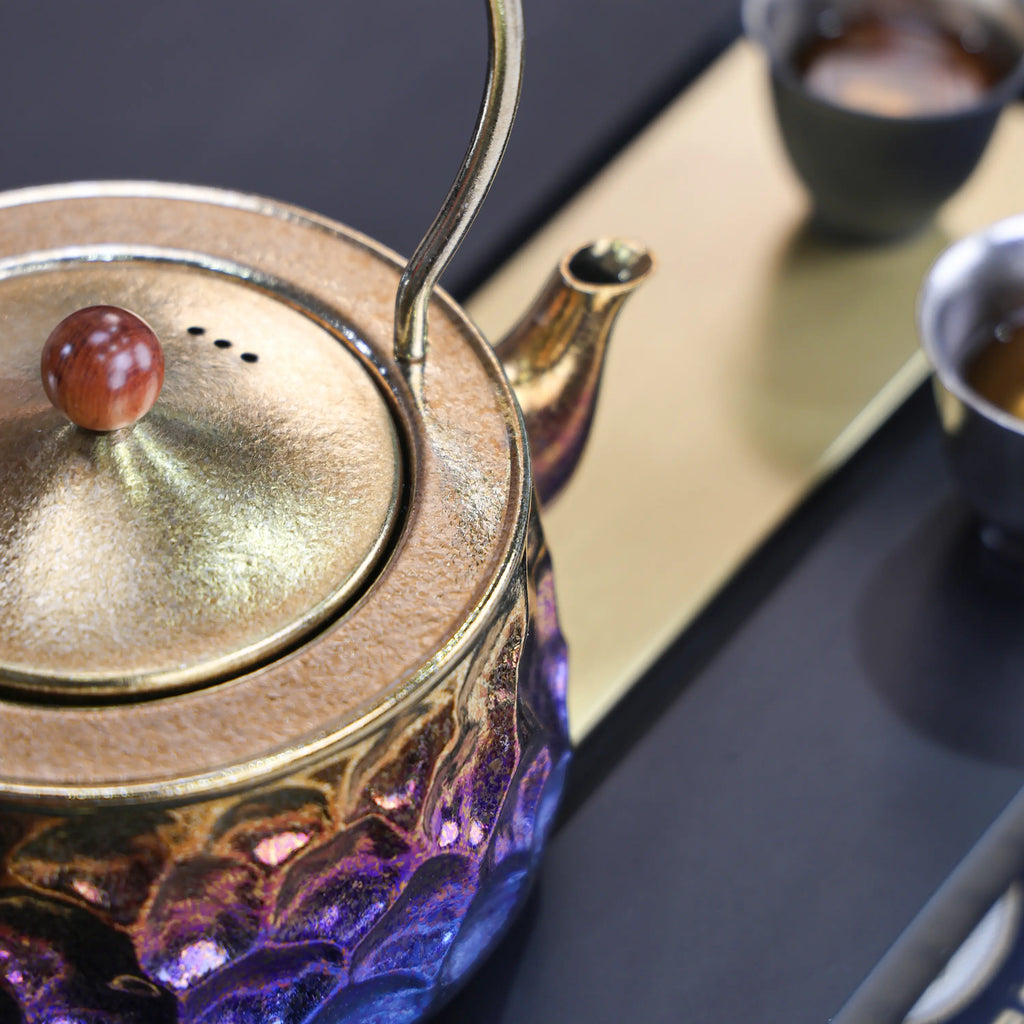 Pure Titanium Hand-Hammered Tea Kettle with Top Handle
