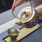 Pure Titanium Hand-Hammered Tea Kettle with Top Handle