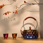 Pure Titanium Hand-Hammered Tea Kettle with Top Handle