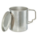 Pure Titanium Camping Mug 450ml Single-Wall Foldable Handle Crystalline